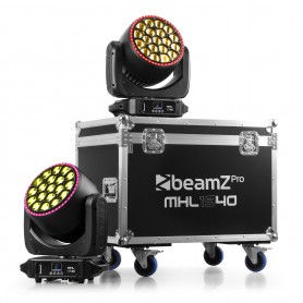 BeamZ MHL1940 LED MOVING HEAD ZOOM 19X40W 2 PEZZI IN FLIGHTCASE